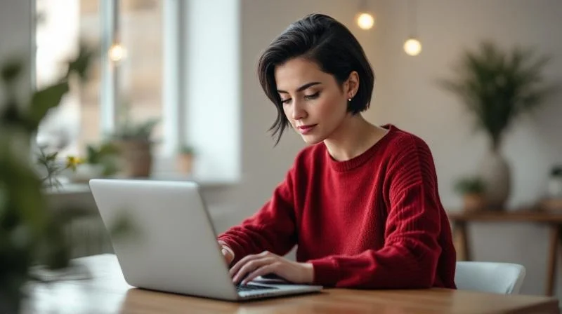 Quereinsteigerin am Laptop in einem hellen hallenser Coworking-Space am Hauptbahnhof
